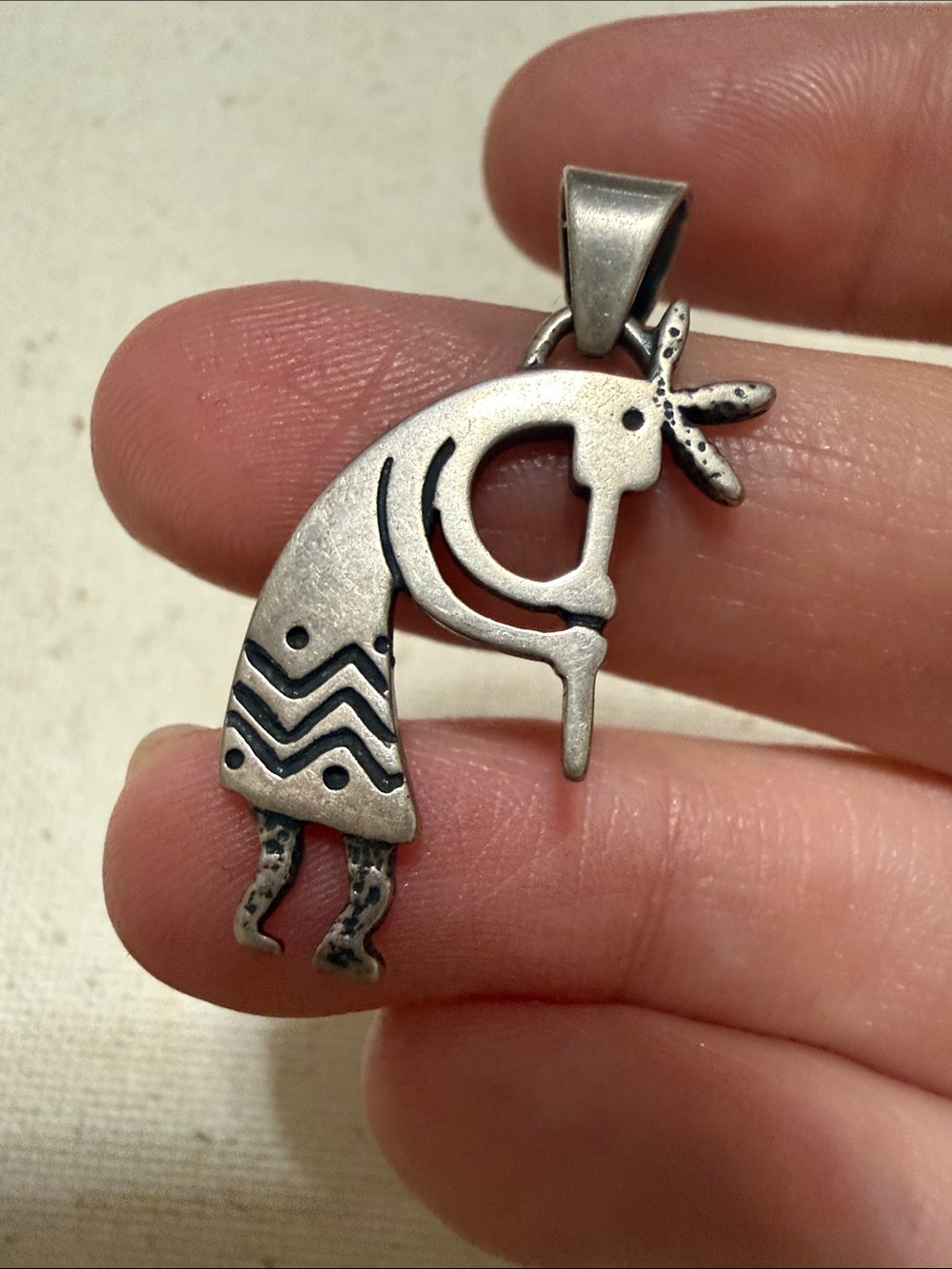 Sterling Silver 925 Kokopelli Pendant Necklace